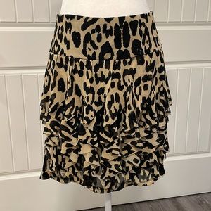 INC International Concepts Tiered Ruffle Animal Print Skirt